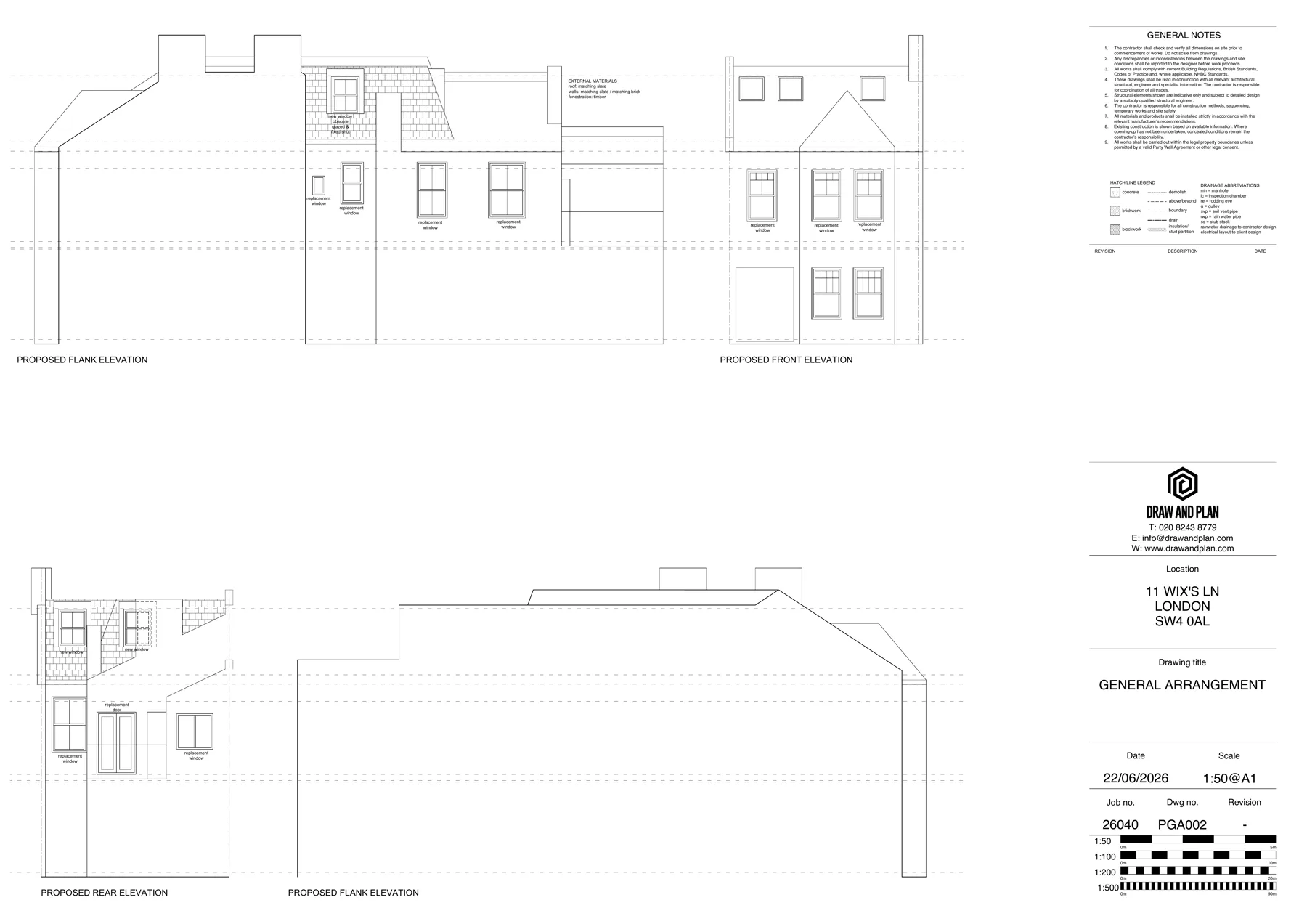 Proposed elevations for a residential loft conversion